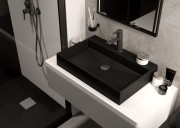Umywalka stawiana na blacie czarna matowa Correo Deante