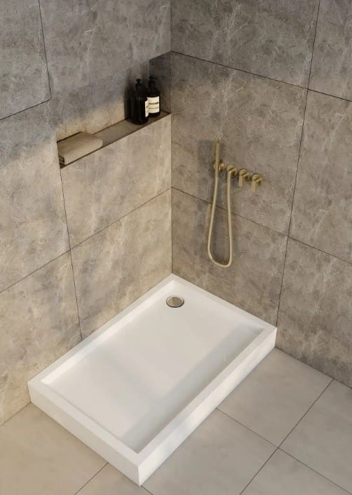 Brodzik prostokątny FAVORY PLUS 80x100 Schedpol Schedline, biały + syfon