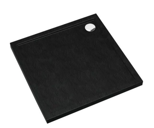 Brodzik kwadratowy SHARPER BLACK STONE 90x90 Schedpol Schedline, czarny