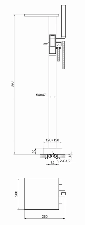 Bateria wannowa wolnostojąca KOHLMAN Nexen QF1165U