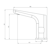 Deante Hiacynt Bateria umywalkowa stojąca sensorowa z regulacją temperatury (4xAA)