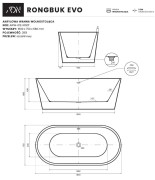 Wanna wolnostojąca Rongbuk Evo 160x75 biała AD NATURALNIE