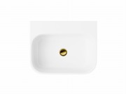 Stojąca umywalka akrylowa corsan olia mu5040 biała z syfonem i korkiem złotym