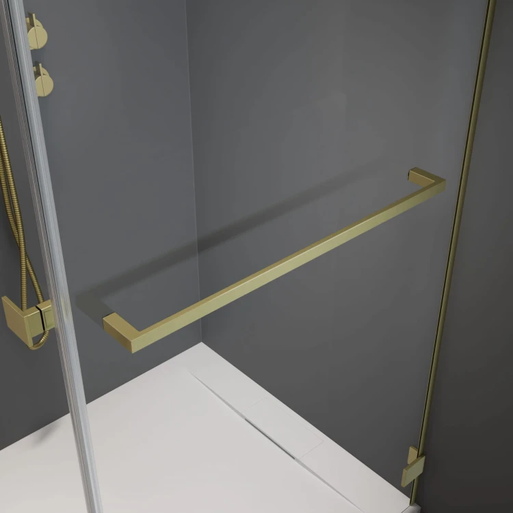 Drzwi prysznicowe Idea Brushed Gold DWD Radaway szkło przejrzyste