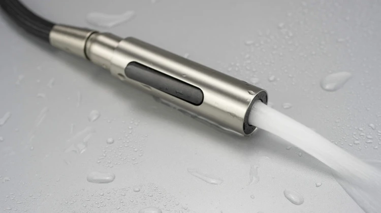 Bateria kuchenna z wyciąganą wylewką stal szczotkowana Momi Deante