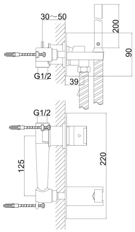 Bateria bidetowa podtynkowa KOHLMAN Excelent QW138H