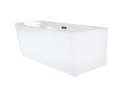 Wanna wolnostojąca narożna corsan intero 150 x 74 z szeroką krawędzią montaż prawostronny korek klik-klak czarny