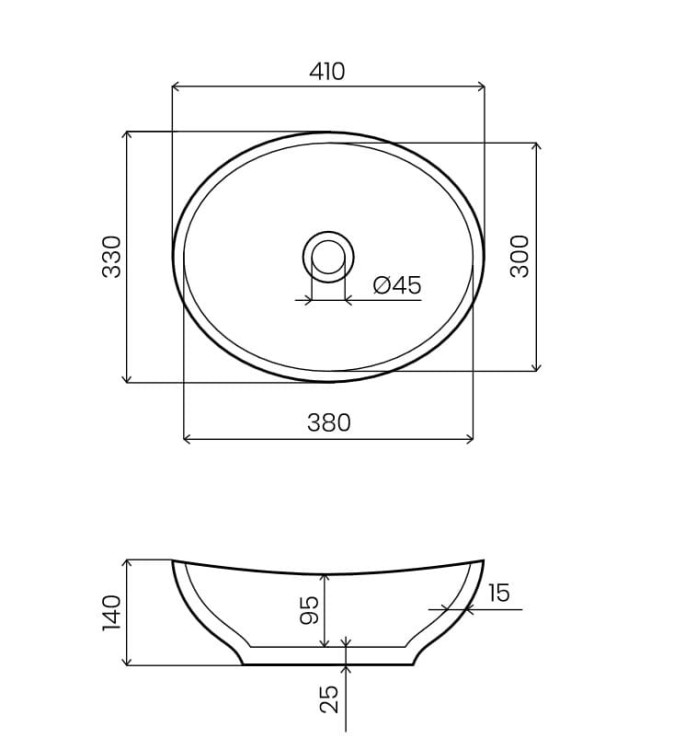 Umywalka kamienna nablatowa Kelud AD naturalnie czarny granit