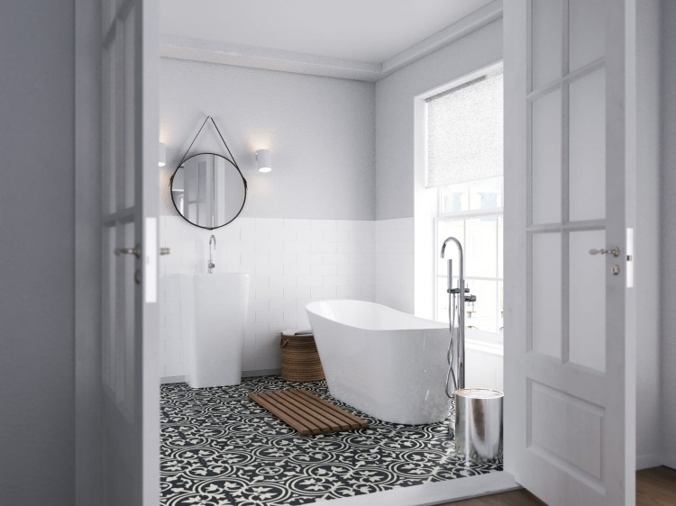 Wanna wolnostojąca corsan estella 170 cm z wykończeniem białym