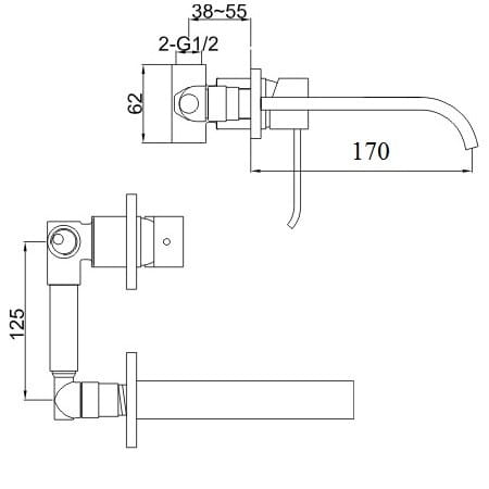 Bateria umywalkowa KOHLMAN Axis QW180N