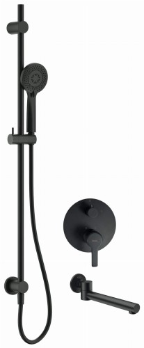 Zestaw prysznicowy z wylewką wannową nero czarny Arnika Deante