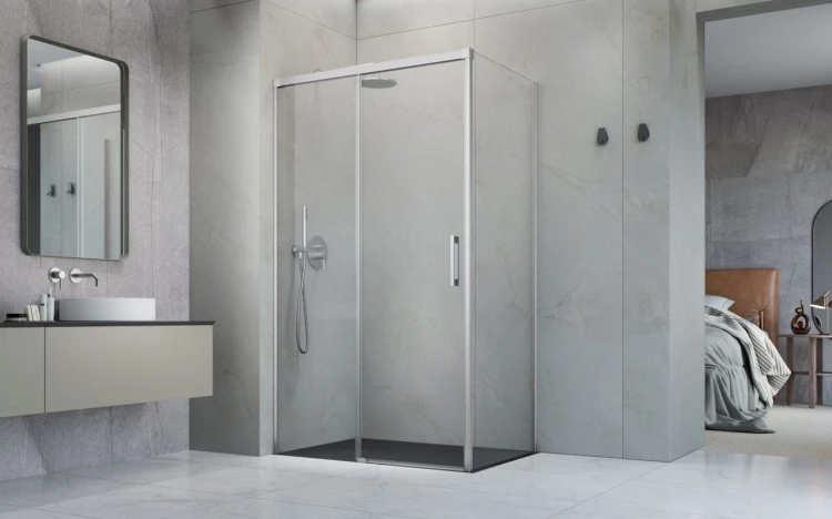 Kabina prysznicowa Idea Brushed Nickel KDJ Radaway lewa przejrzysta