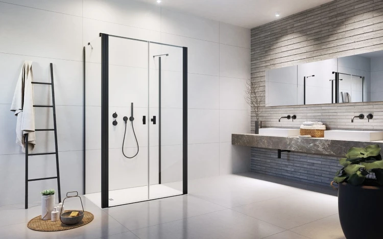 Kabina prysznicowa Nes Black DWD+2S Radaway szkło przejrzyste