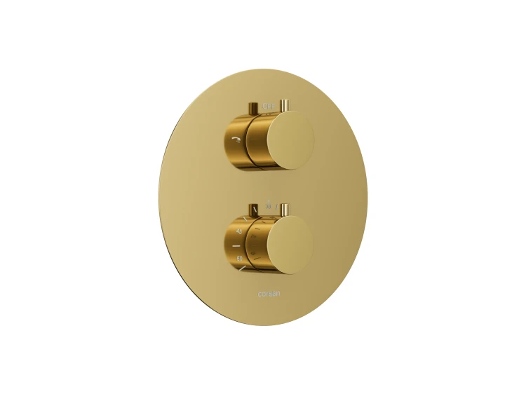 Prysznicowy zestaw podtynkowy corsan z03tgl złoty z termostatem