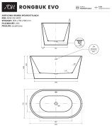 Wanna wolnostojąca Rongbuk Evo 137x75,5 biała AD NATURALNIE