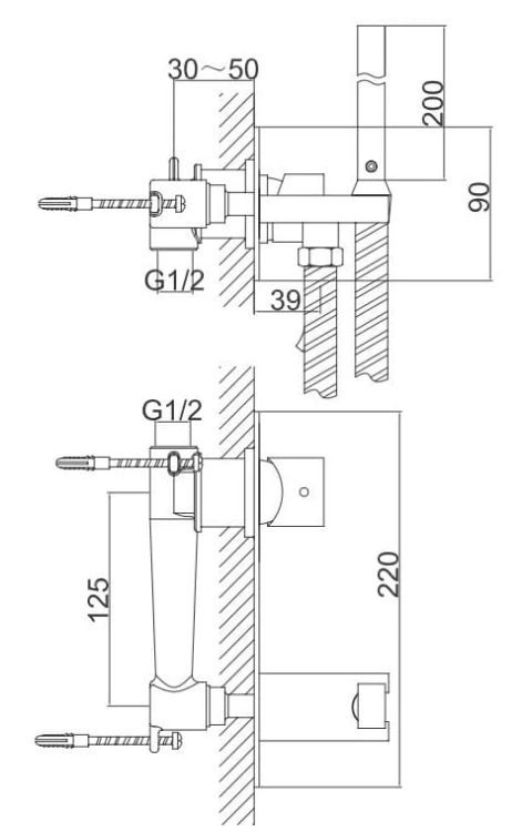 Bateria bidetowa podtynkowa KOHLMAN Axis QW138N