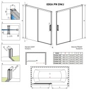 Zabudowa nawannowa Radaway Idea PN DWJ 170x150,5 prawa przejrzysta