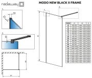 Kabina Radaway Modo New Black II Frame 120x200 szkło przejrzyste