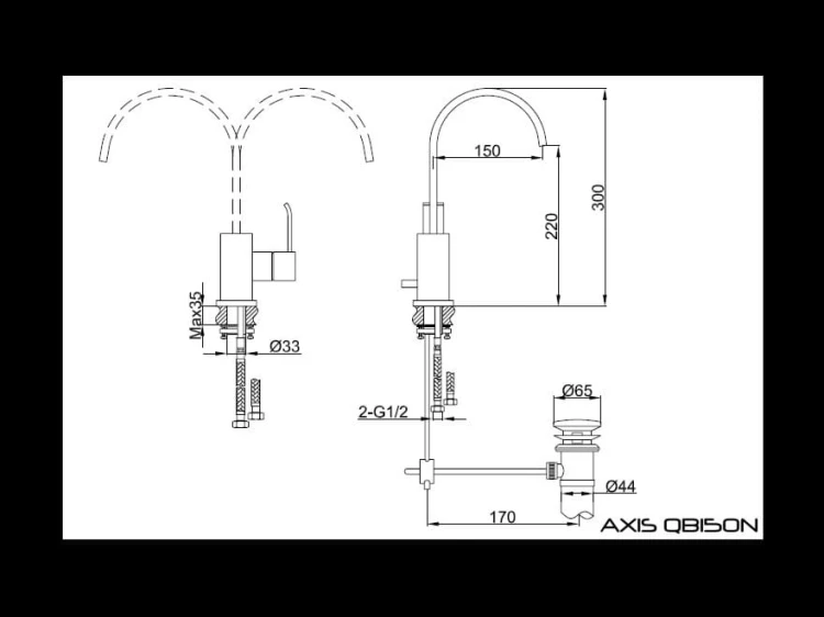 Bateria umywalkowa KOHLMAN Axis QB150N