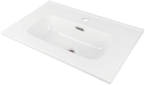 Umywalka ceramiczna wpuszczana z miejscem na baterię - 60 cm