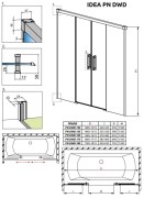 Zabudowa nawannowa Radaway Idea PN DWD 160x150,5 szkło przejrzyste