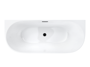 Wanna przyścienna wolnostojąca corsan mono 150 x 74 cm korek klik-klak czarny