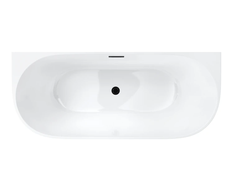 Wanna przyścienna wolnostojąca corsan mono 150 x 74 cm korek klik-klak czarny