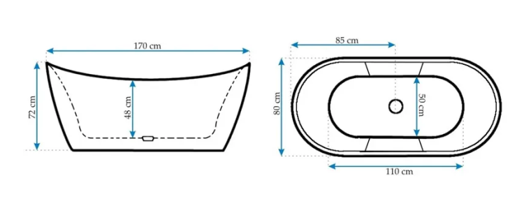 Wanna wolnostojąca akrylowa biała Ferrano 170 REA