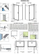 Kabina prysznicowa Radaway Essenza Brushed GunMetal KDJ prawa