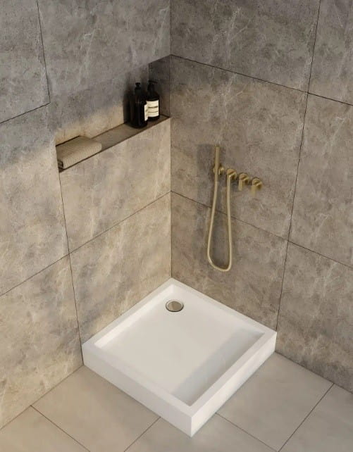 Brodzik kwadratowy FAVORY PLUS 80x80 Schedpol Schedline, biały + syfon