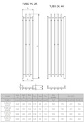 Grzejnik łazienkowy dekoracyjny Radeco Tubo 4K 120x45,5cm kolor