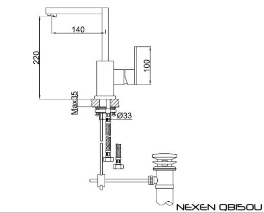 Bateria umywalkowa KOHLMAN Nexen QB150U