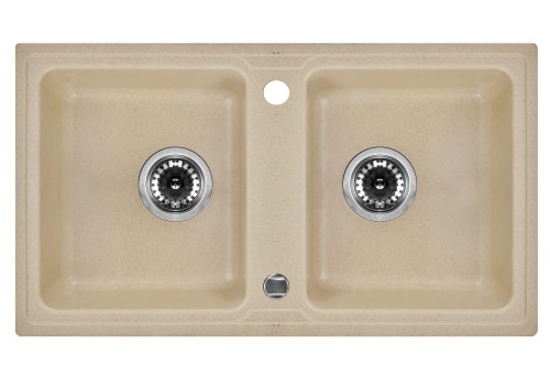 Zlewozmywak 2-komorowy bez ociekacza - piaskowy Zorba Deante