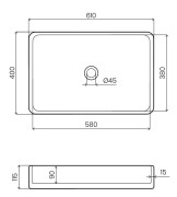 Umywalka kamienna nablatowa Etna AD naturalnie czarny granit