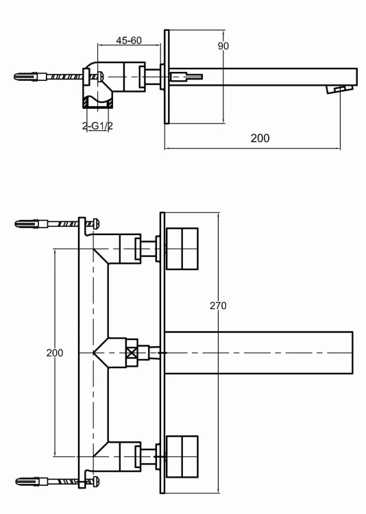 Bateria umywalkowa podtynkowa KOHLMAN Excelent QW198H