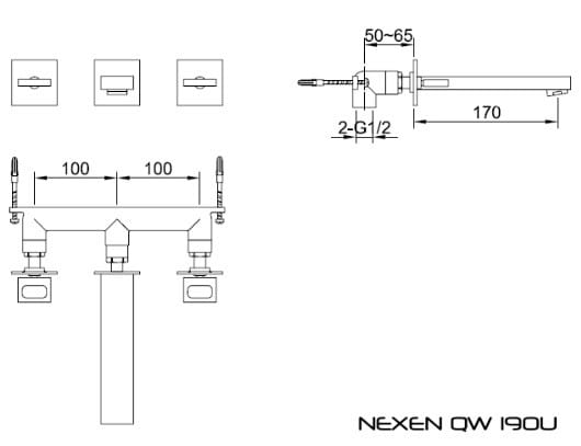 Bateria umywalkowa podtynkowa KOHLMAN Nexen QW190U