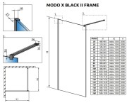 Kabina Radaway Modo X Black II Frame 130x200
