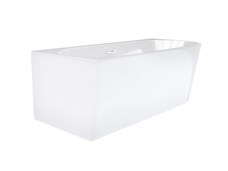Wanna wolnostojąca narożna corsan intero 150 x 74 z szeroką krawędzią montaż lewostronny korek klik-klak biały