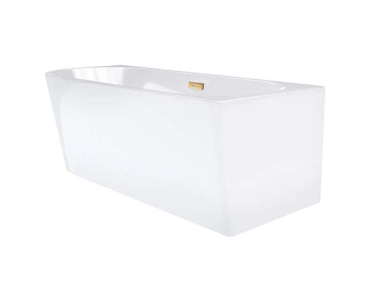 Wanna wolnostojąca narożna corsan intero 150 cm montaż prawostronny korek klik-klak szczotkowane złoto