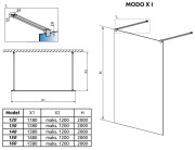 Kabina Radaway Modo X I 120x200 szkło przejrzyste