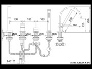 Bateria wannowa 4-otworowa KOHLMAN Axis QB244N