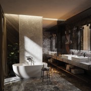 Deante Temisto Nero Bateria wannowa z kompletem natryskowym