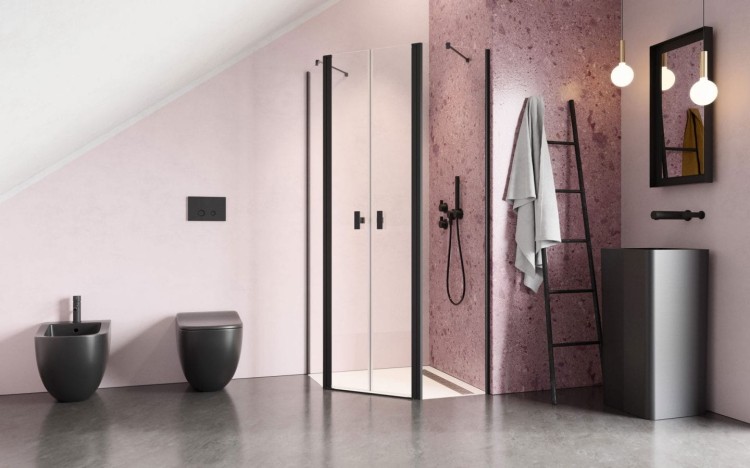 Kabina pięciokątna Radaway Nes Black PTD 90x90x200 przejrzysta