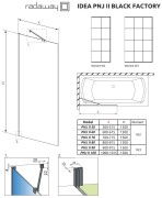 Parawan nawannowy Radaway Idea Black PNJ II Factory 90x150