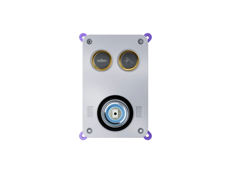 Zestaw prysznicowy podtynkowy corsan box przyciskowy deszczownica 25cm chrom