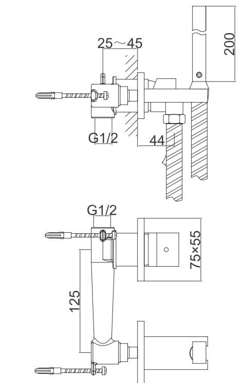 Bateria bidetowa podtynkowa KOHLMAN Axis QW135N