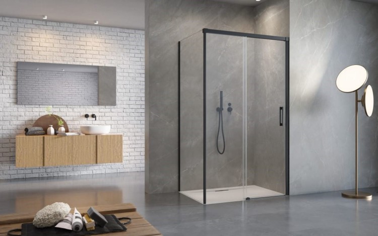Kabina prysznicowa Radaway Idea Black KDS 150x100x200,5 czarna prawa