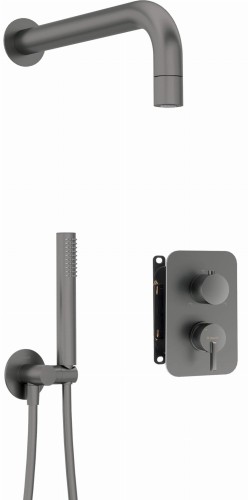 Zestaw prysznicowy z BOXem mieszaczowym titanium Silia Deante