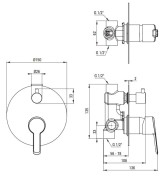 Zestaw prysznicowy podtynkowy z wylewką wannową złoty Arnika Deante