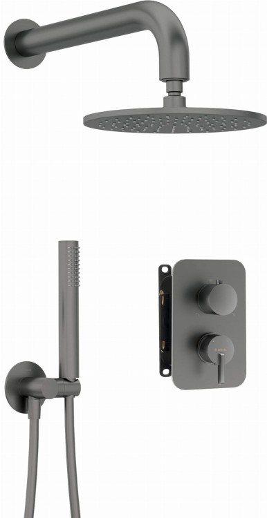 Zestaw prysznicowy podtynkowy z BOXem Silia Deante titanium
